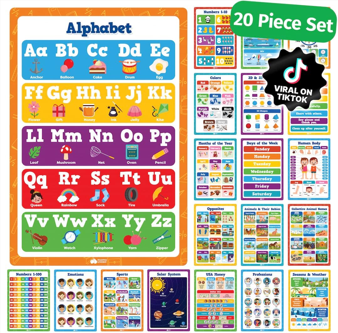 United States and World Map For Kids Classroom Posters 2pc Set - 24” x 16” Waterproof US and World Map for Classroom Decor Posters - Teacher Classroom Must Haves - Homeschool Back to School Supplies
