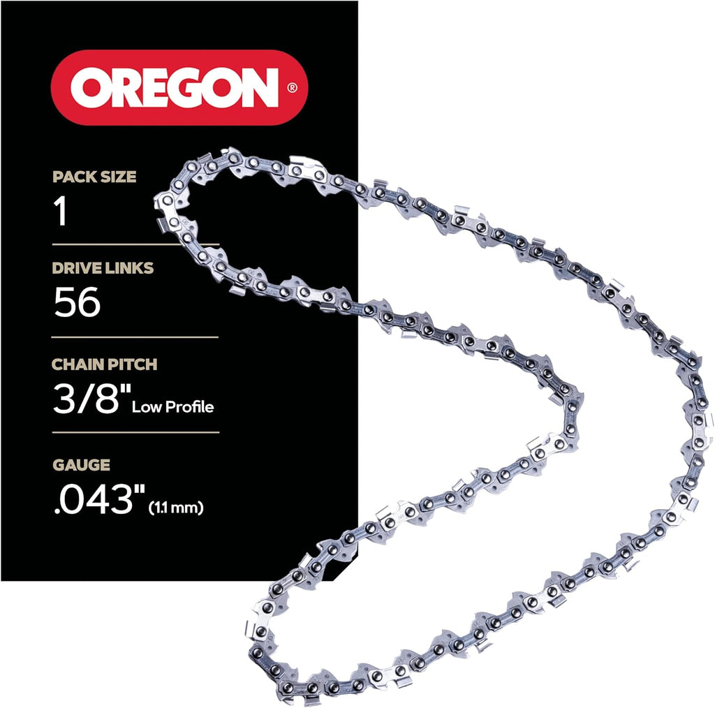 Oregon Chainsaw Chain for 16" Bar, 3/8" LP, .043" Gauge, 56 Drive Links