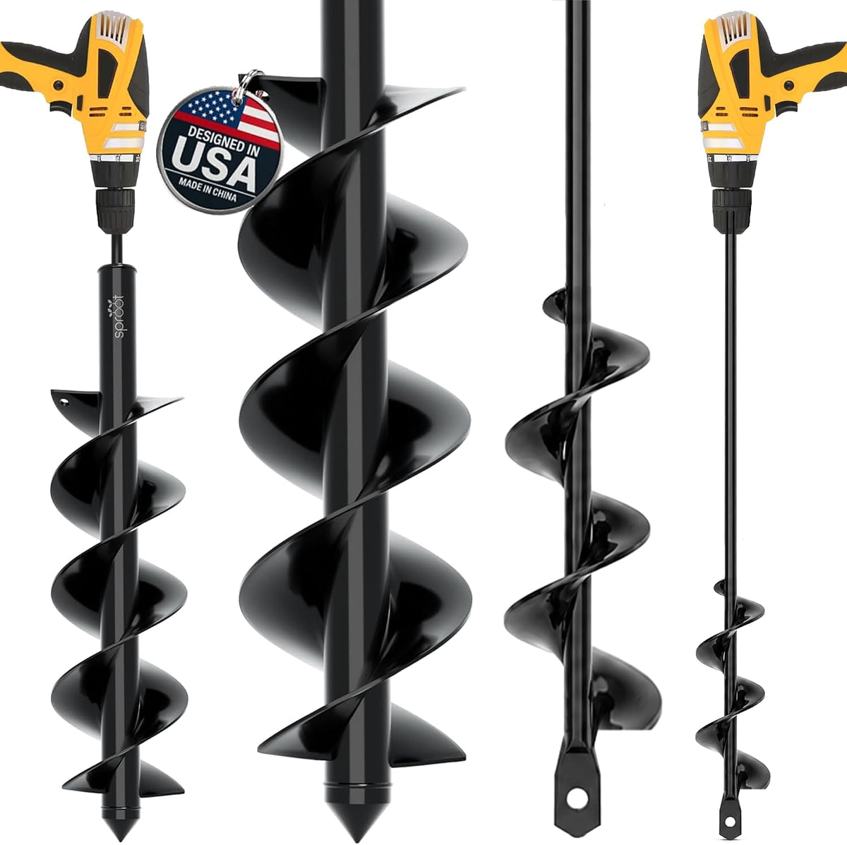 Garden Auger Drill Bit for Planting 1.6" x 16.5" -3/8" Hex Drive Compatible