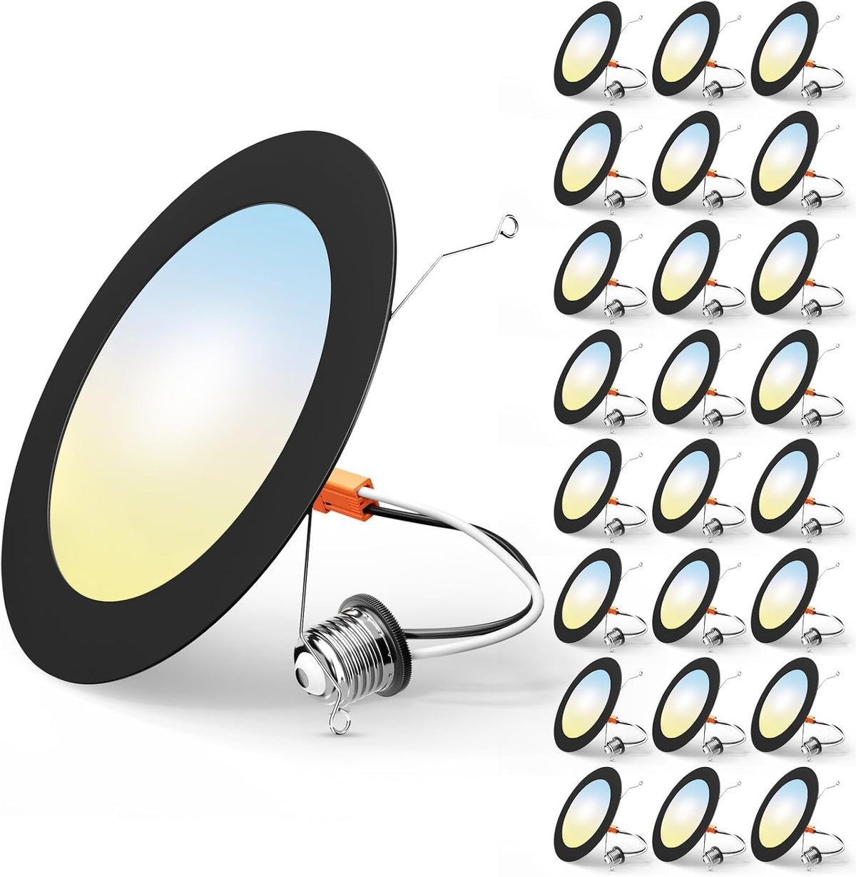 FREELICHT 24 Pack Retrofit LED Recessed Lighting 6 Inch, 5CCT, White