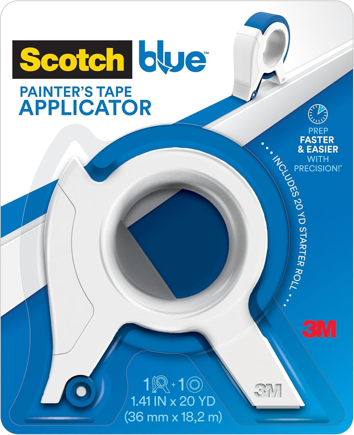 ScotchBlue Painters Tape Applicator with 1 Starter Roll (TA3-SB-ESF)