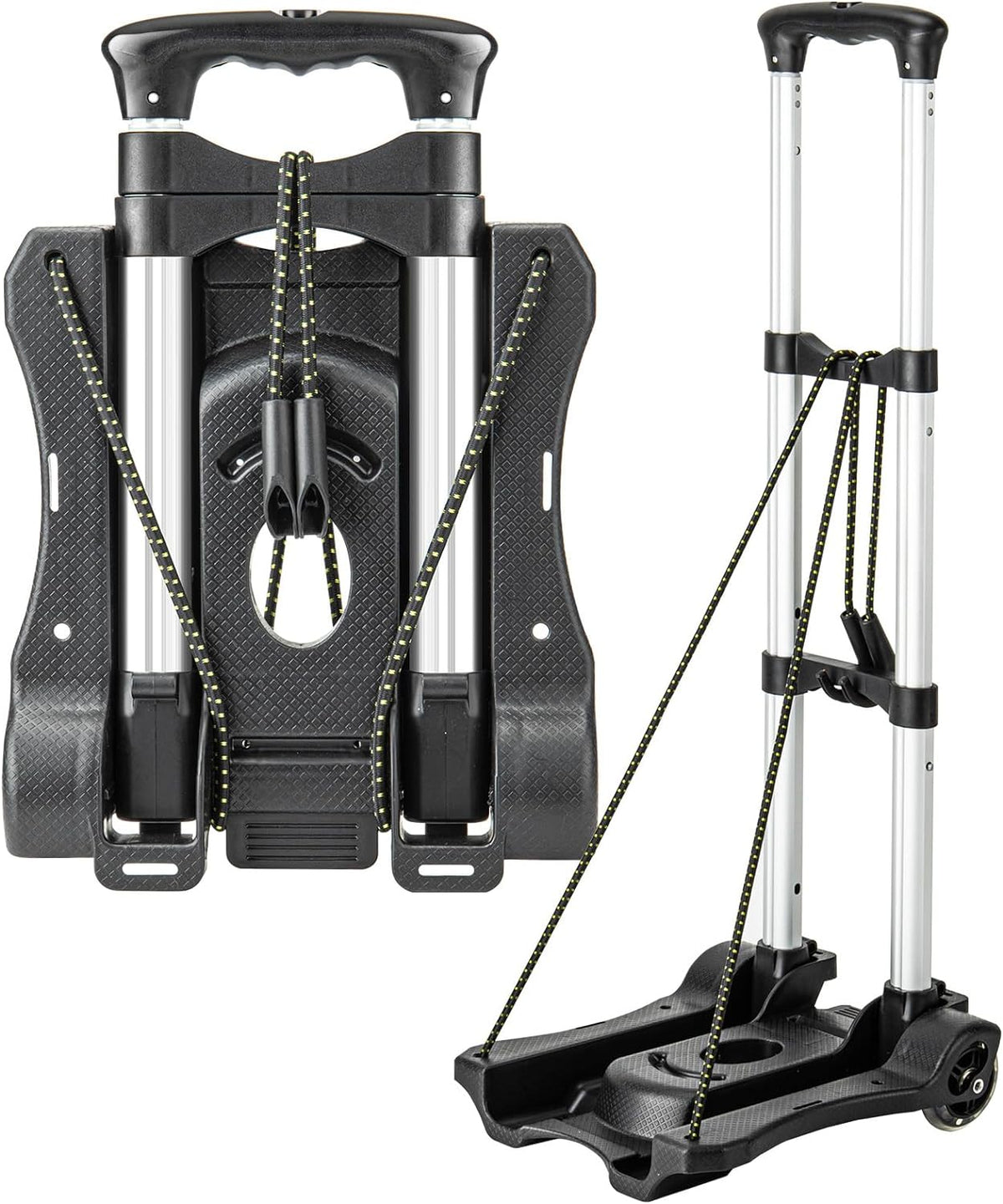 Vsaikeo Small Folding Hand Truck Dolly with 2 Wheels, Foldable Luggage Cart