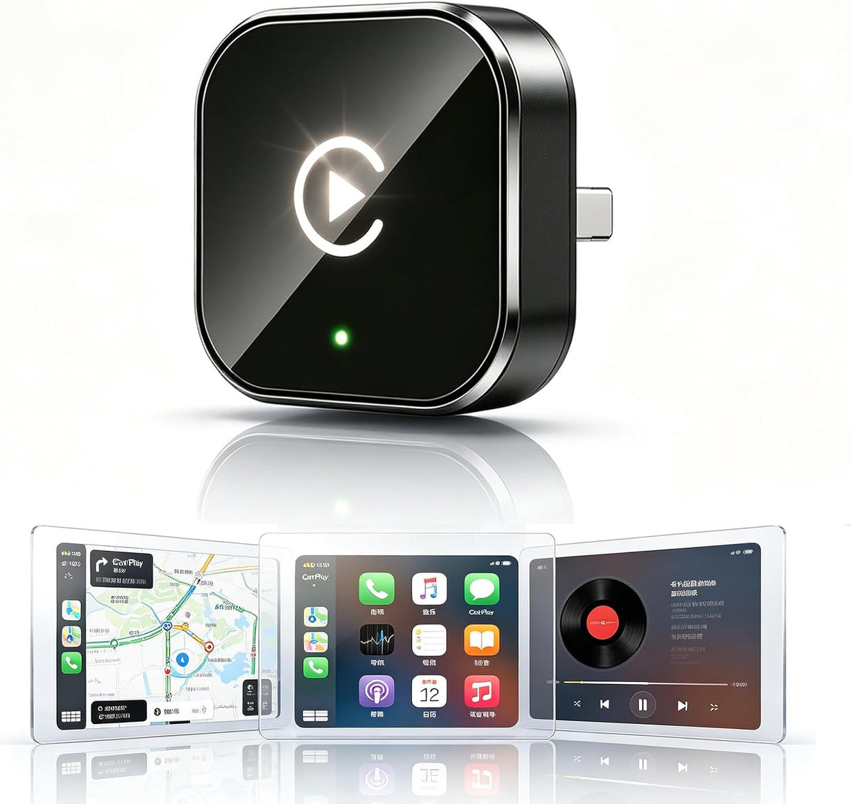 Wireless CarPlay Adapter,Supports iPhone & Android Phones