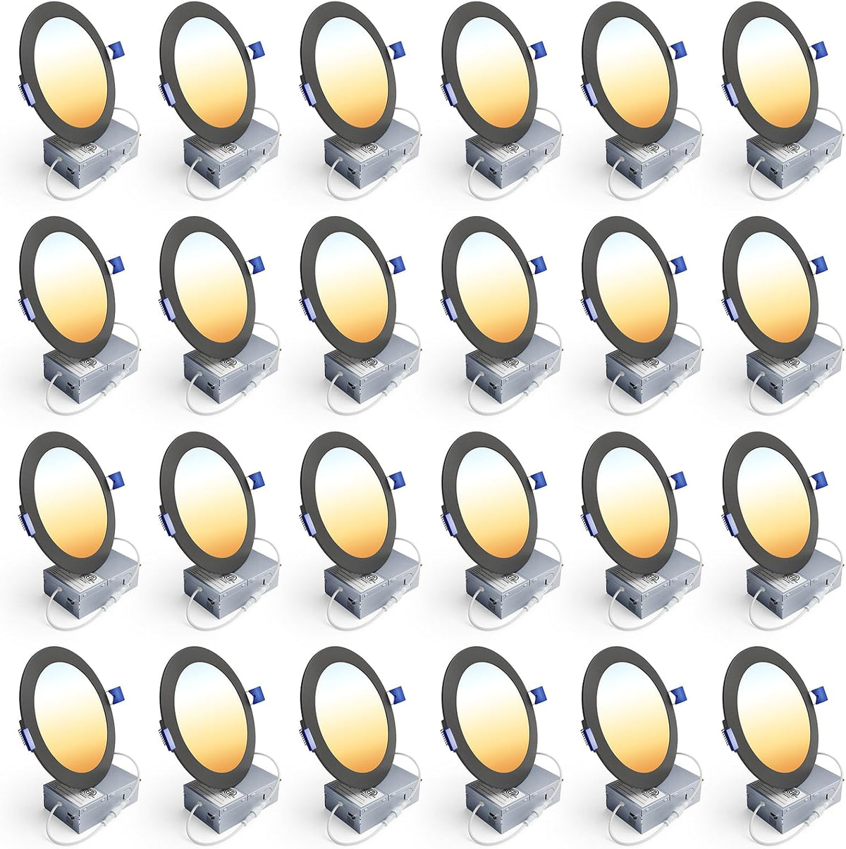Ensenior 24 Pack 6 Inch LED Recessed Ceiling Light, 5CCT, 1200LM 12W 120V