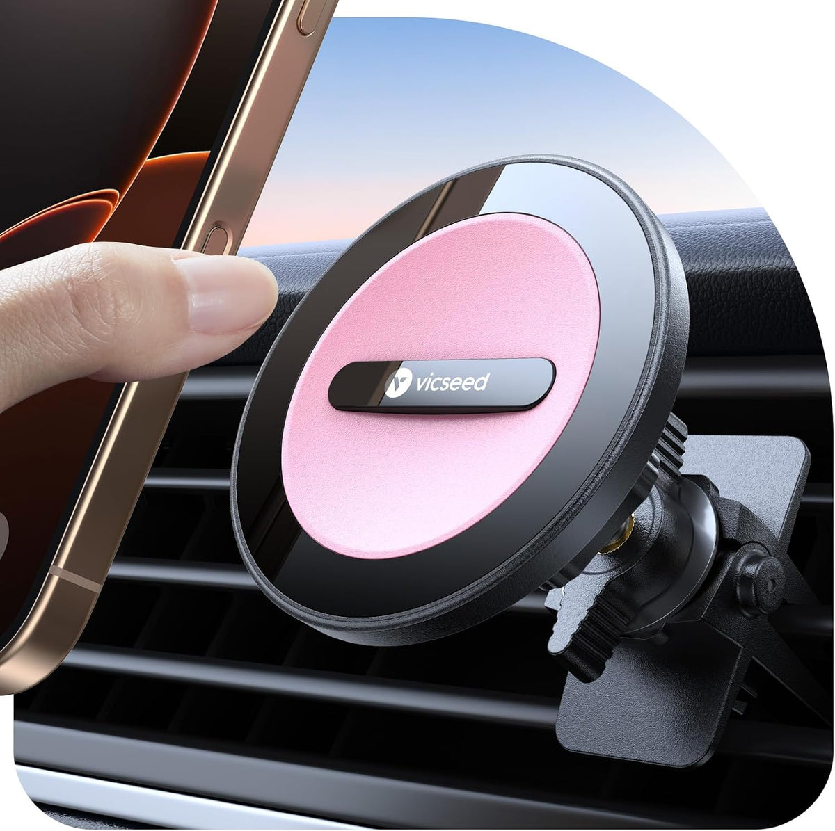 VICSEED for MagSafe Car Mount [Upgraded Strongest Magnet Power] Magnetic Phone Holder for Car Vent 360 Adjustable Magnetic Car Phone Holder Mount for iPhone 17 Pro Max 16 15 14 13 12 Plus Mini