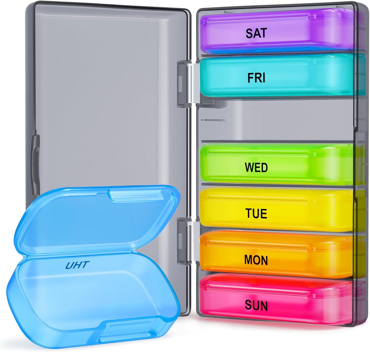 ZIKEE Weekly Pill Organizer with Large Individual Containers, BPA-Free