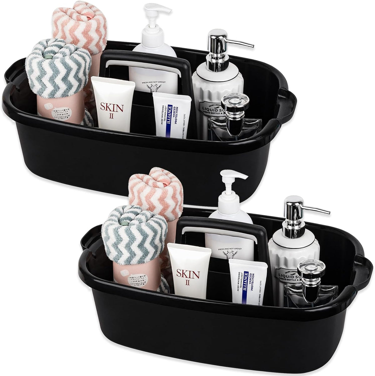 JiatuA Large Cleaning Supplies Caddy Portable Shower Caddy Basket Dark Gray