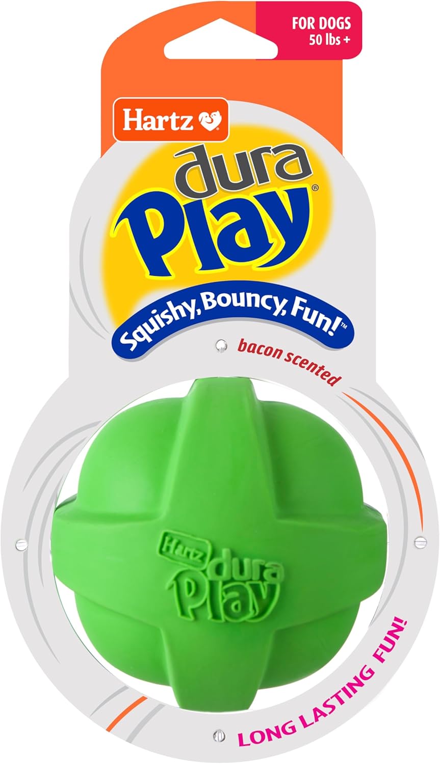 Hartz DuraPlay Bacon Scented Dog Toys, Small (Assorted Color)
