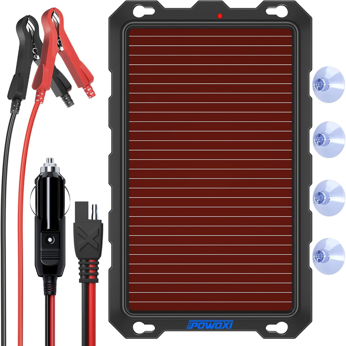 POWOXI 7.5W 12V Solar Battery Charger Trickle Maintainer Kit for Car