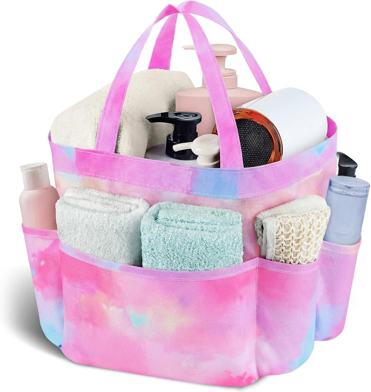 Mesh Shower Caddy Portable - 9 Pockets, Shower Bag for Dorm Room Camping