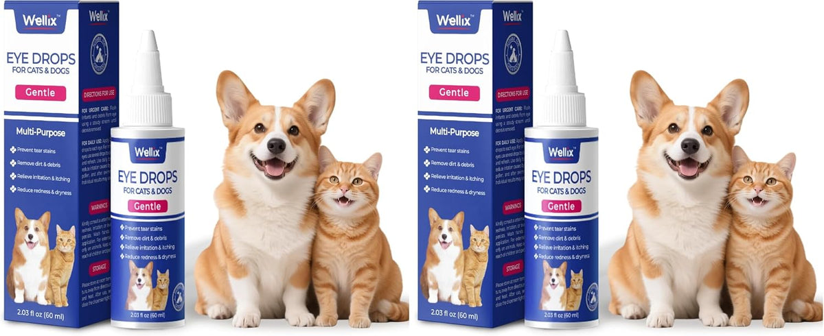 Wellix Pet Eye Drops for Dog & Cat, Non-Irritating Taurine Dog Eye Drop
