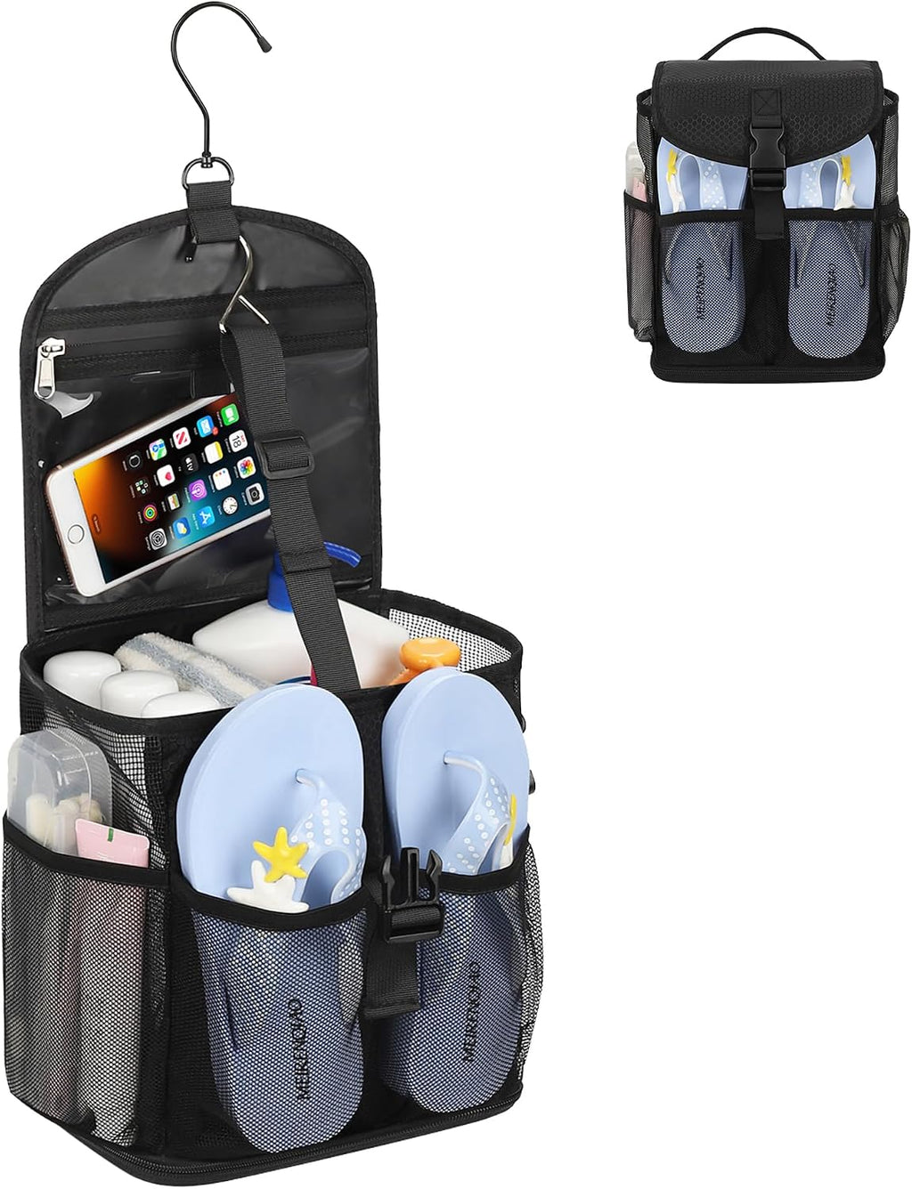Mesh Shower Caddy Portable Shower Bag for College Dorm Room Essentials
