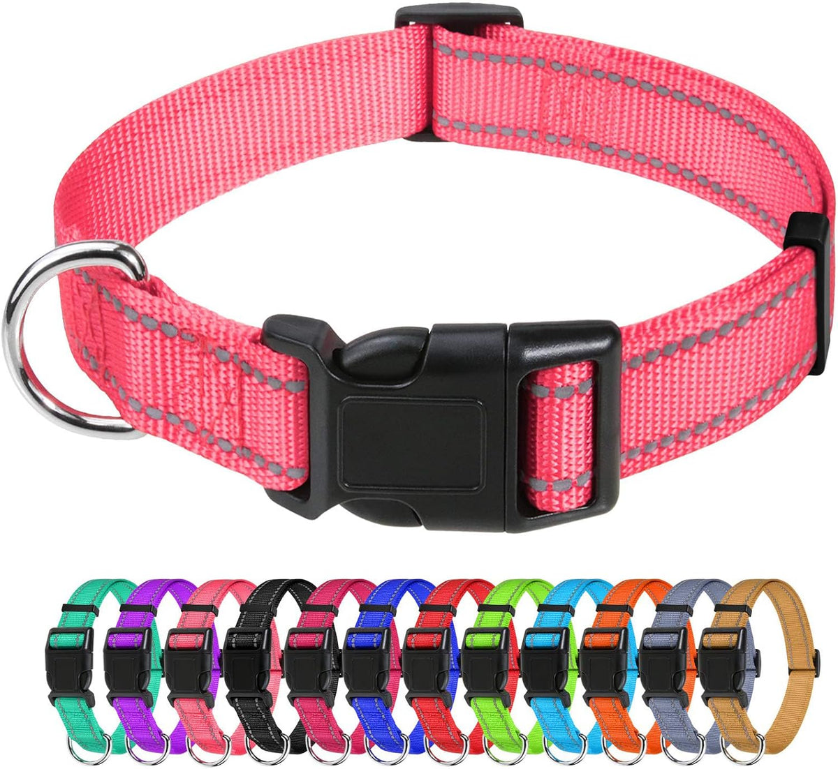 TagME Small Dog Collar, Reflective Puppy Collar, Sky Blue, 3/8" Width