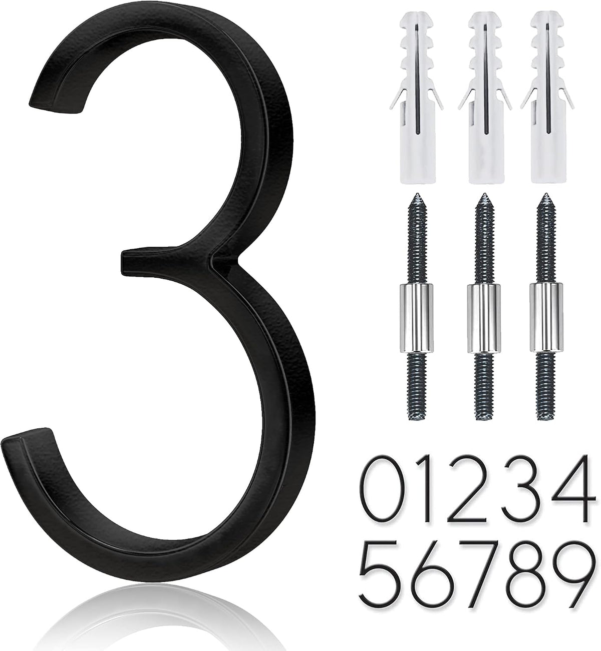 5" Stainless Steel Floating House Number, Metal Modern House Numbers (1)