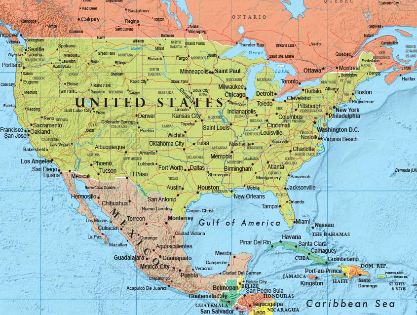 Swiftmaps 32" x 50" RMC Large World Wall Map Poster - Laminated Rolled (32x50 Signature World)