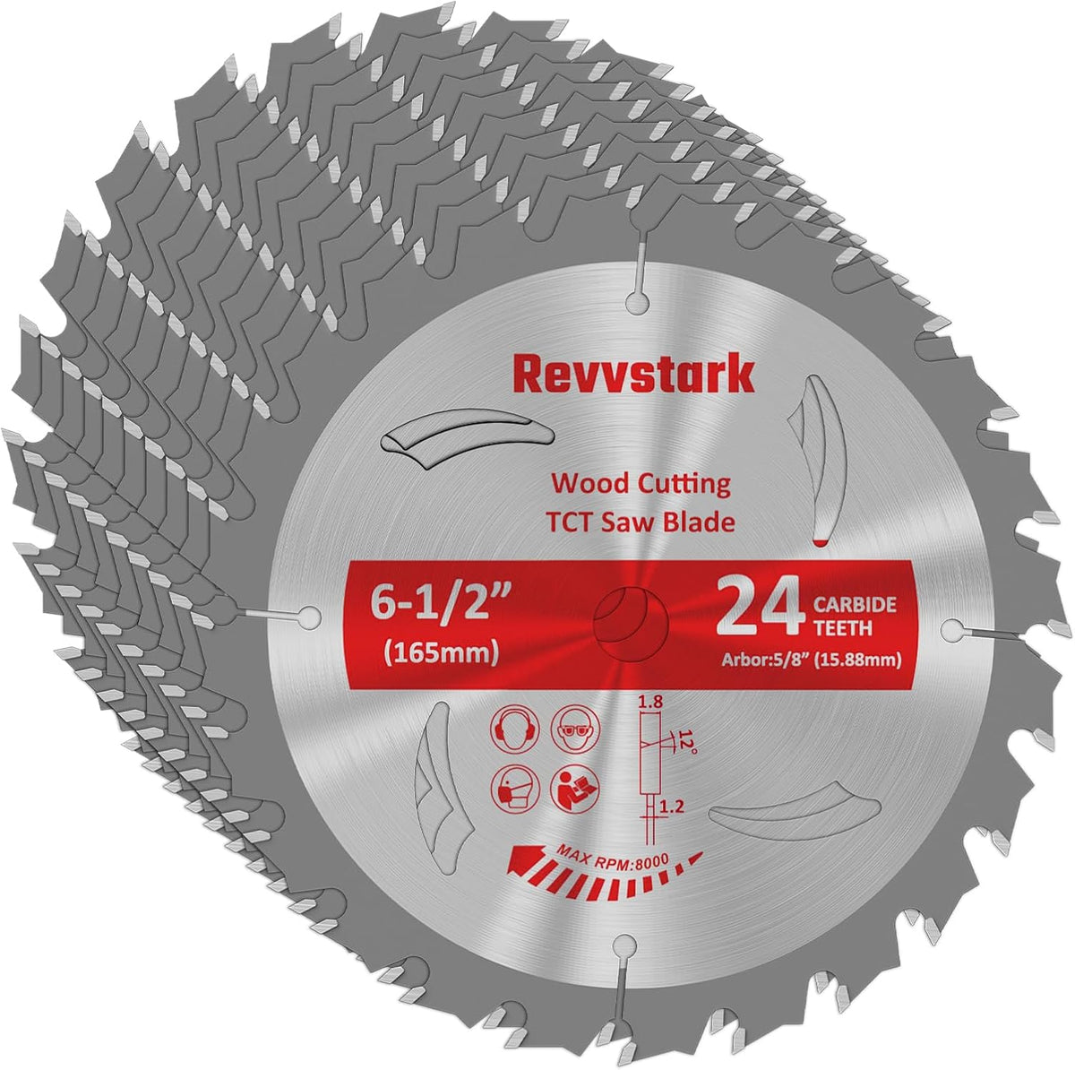Circular Saw Blade 6-1/2" 24T&60T for Cutting Wood, 5/8" Arbor