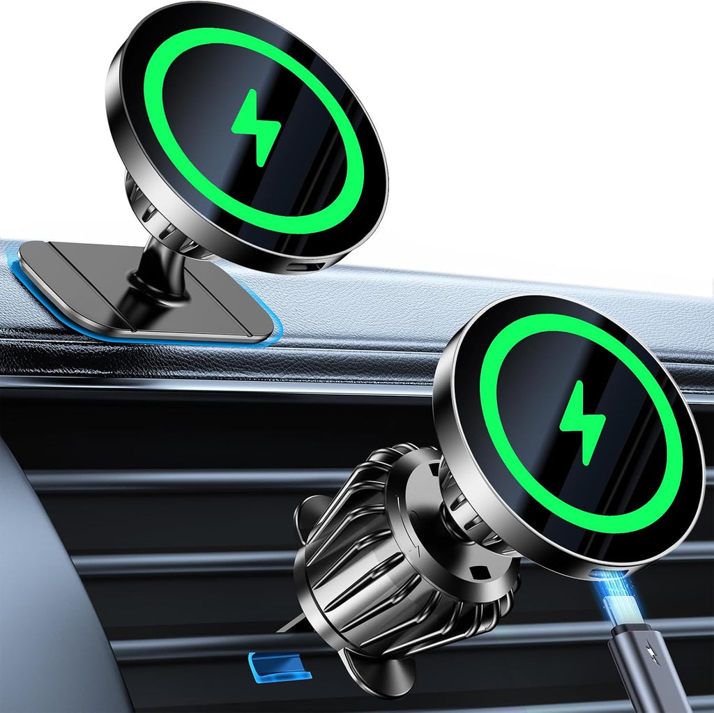 Kaistyle for MagSafe Car Mount Charger【Stronger Magnets】Magnetic Wireless Car Charger with Dashboard Pad Mounting Phone Holders for Your Car Accessories for Women Men Car Mount for iPhone 17 16 15 14