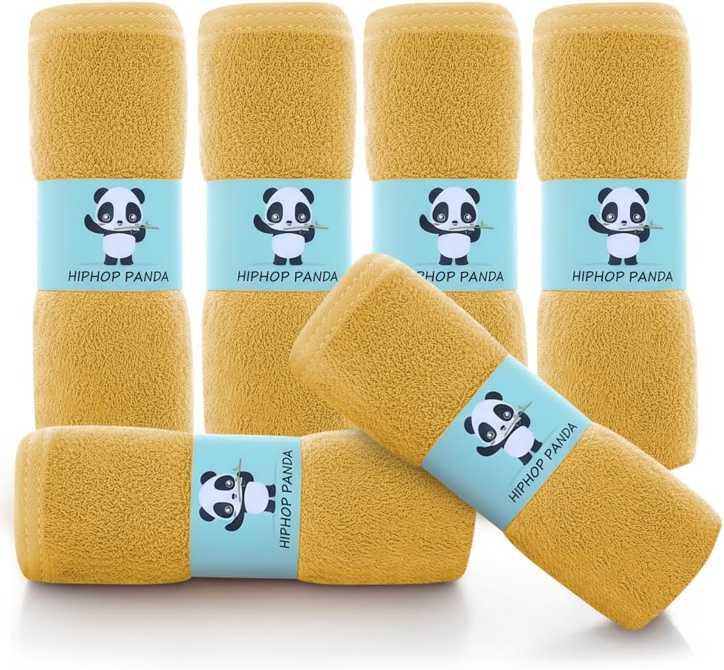HIPHOP PANDA Ultra Soft Baby Washcloths, 2-Layer Absorbent Wash Cloths