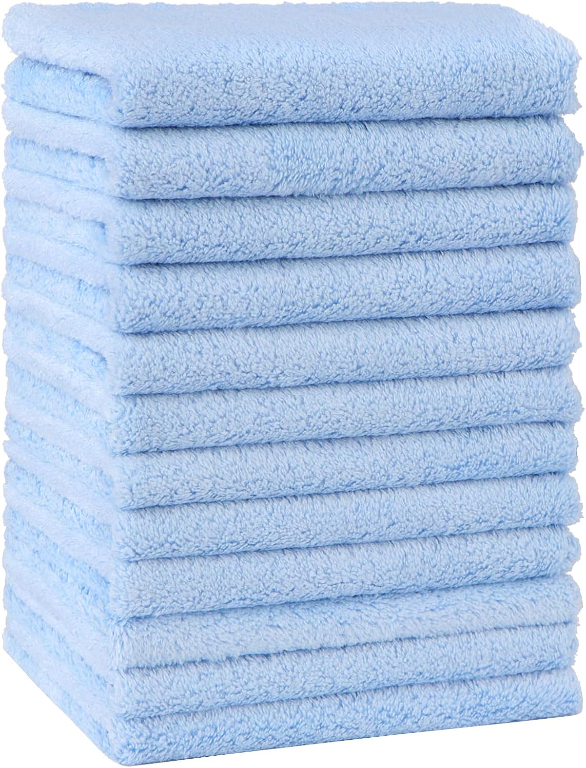 HOMEXCEL Baby Washcloths 24 Pack Microfiber Coral Fleece Soft Wash Cloths