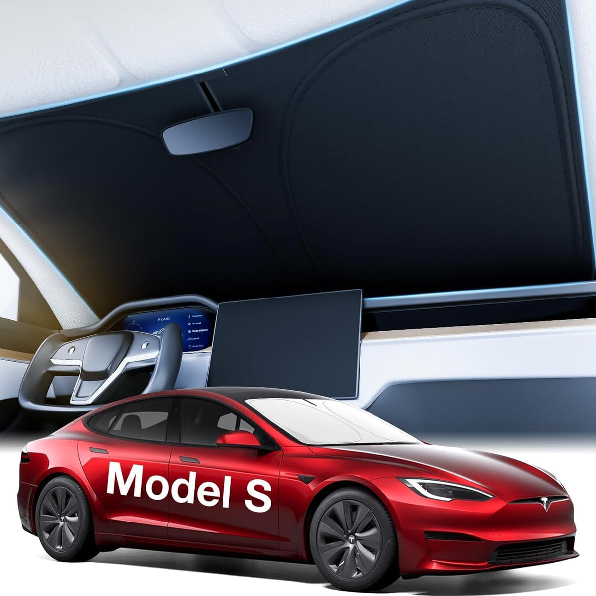 Wigoo for Tesla Model Y/YL 2020-2026 Windshield Sunshade, Keeps Cool