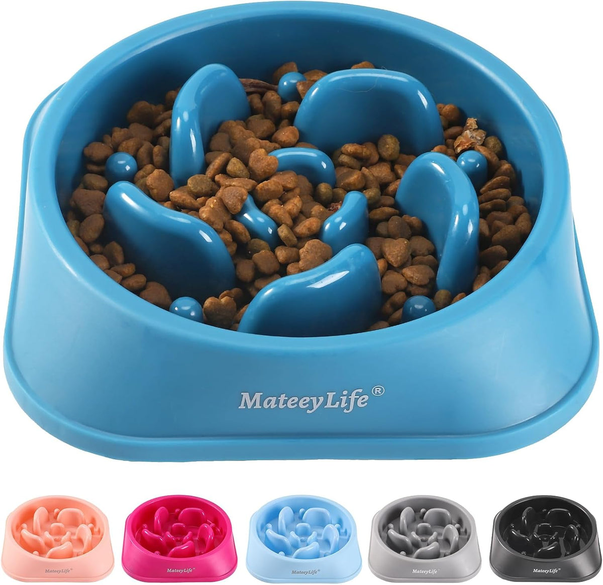 MateeyLife 2-Pack Slow Feeder Dog Bowls, 2 Cups, Dog Puzzle Feeder Bowl | Food-contact safe, dishwasher safe, non-slip base, maze design, for fast eaters, for dogs and cats, daily mealtimes