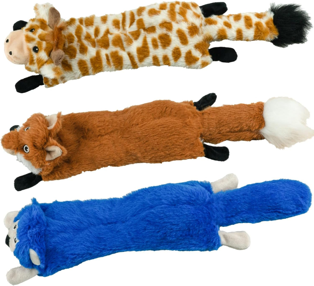 SHARLOVY Dog Squeaky Toys 5 Pack, Pet Crinkle Toy No Stuffing Animals Plush | Dog Chew for Large and Medium, Small Puppy Teething for Boredom