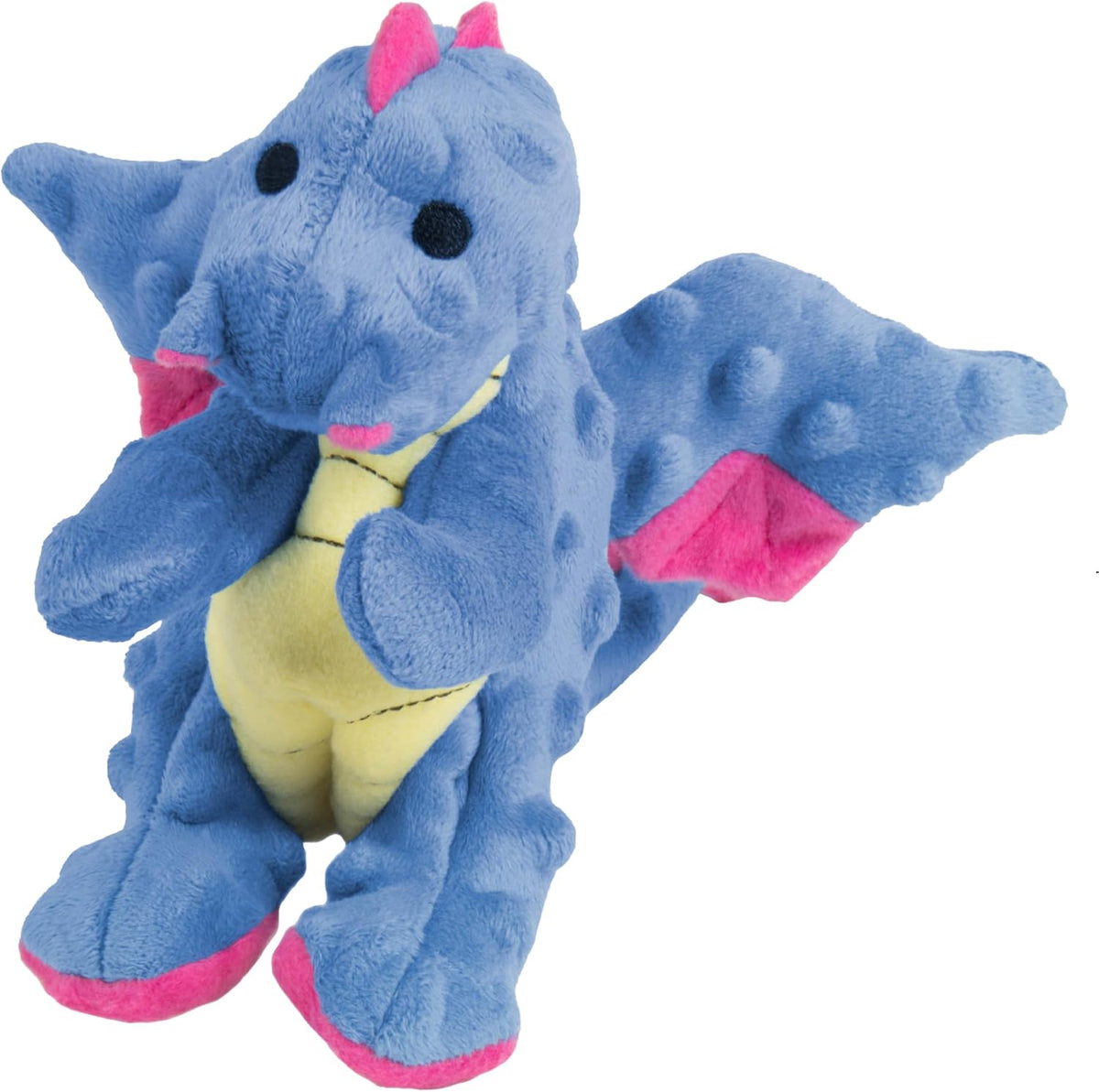 goDog Bubble Plush Dragons Squeaky Dog Toy, Chew Guard Technology - Coral, Large
