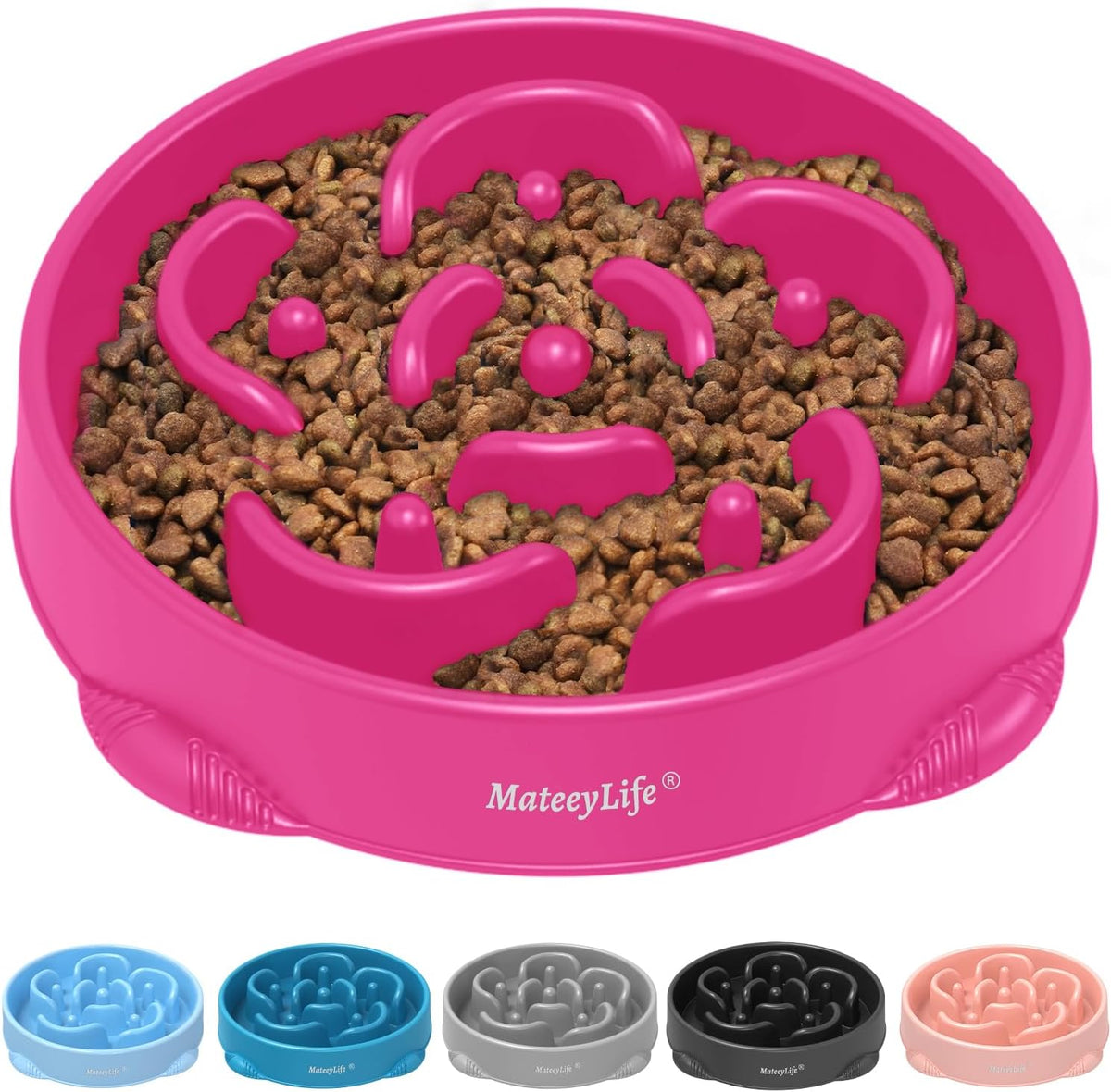 MateeyLife 2-Pack Slow Feeder Dog Bowls, 2 Cups, Dog Puzzle Feeder Bowl | Food-contact safe, dishwasher safe, non-slip base, maze design, for fast eaters, for dogs and cats, daily mealtimes