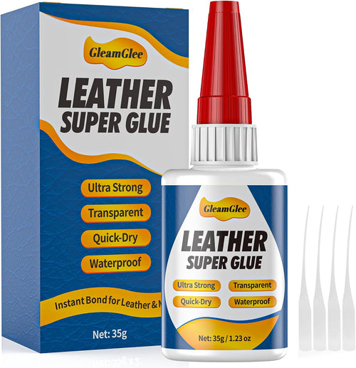 Leather Glue 1.23 oz, Ultra Strong Waterproof Flexible Clear Adhesive