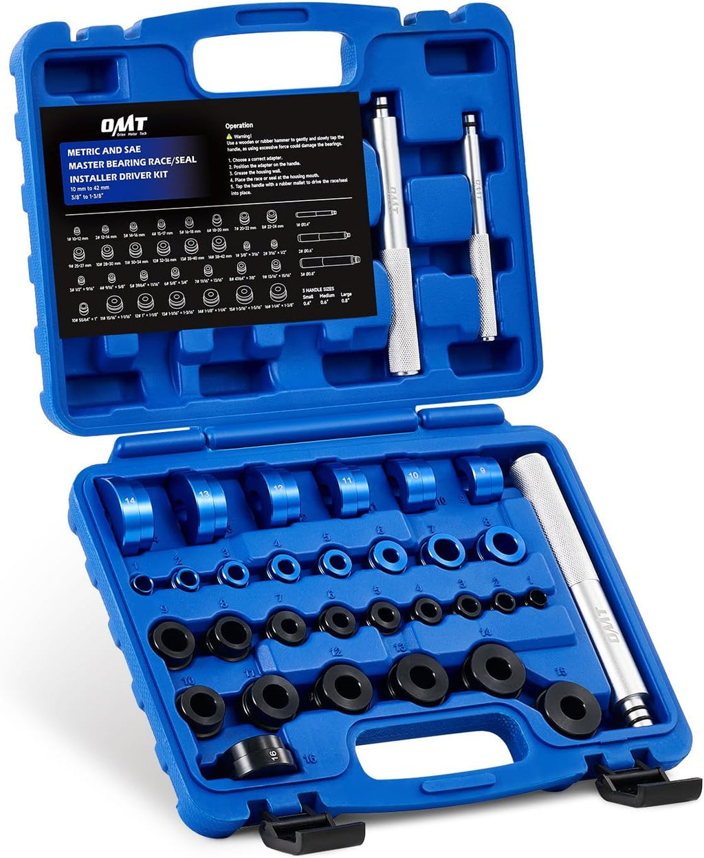 OMT Bearing Press Kit, 10pc Bearing Race and Seal Driver Set