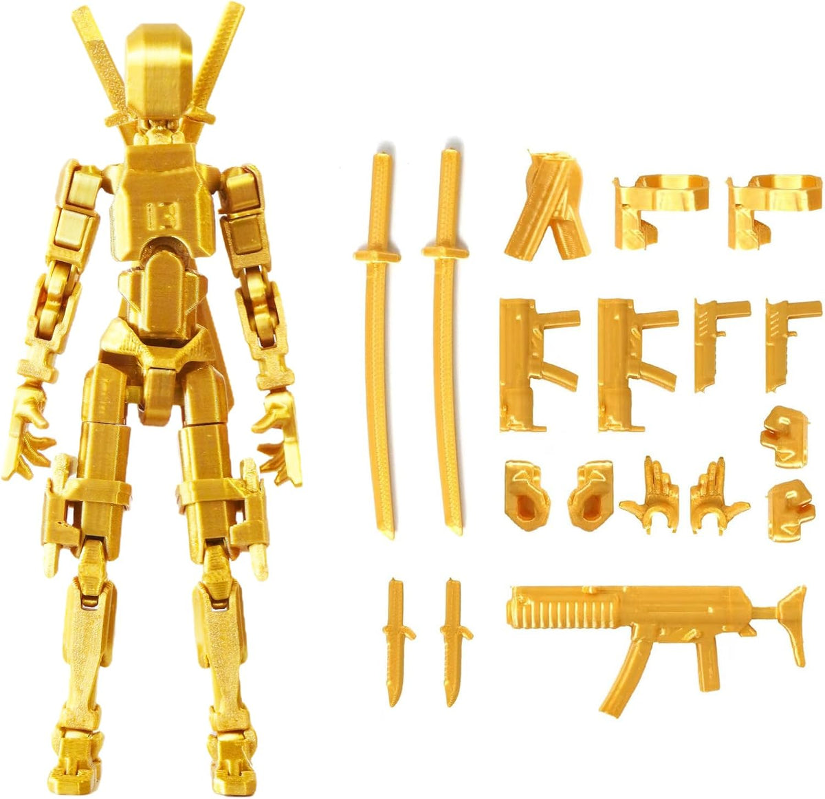FoxVilla Titan 13 3D Printed Action Figure, Assembled Dummy 13 (Golden)
