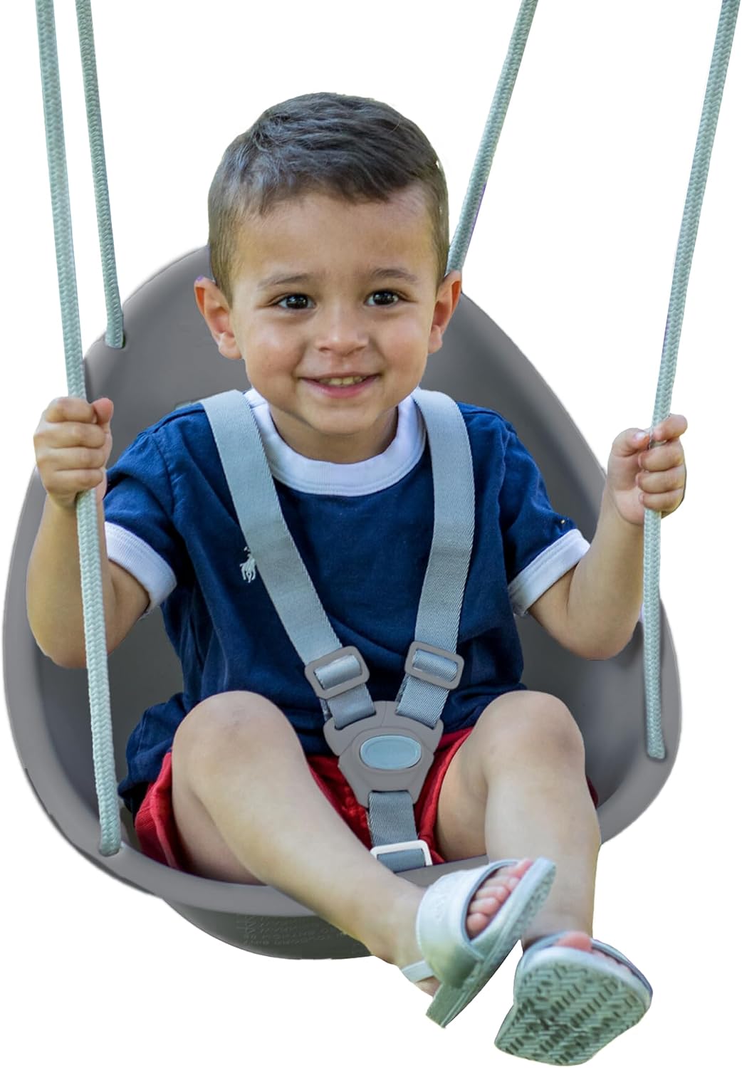 Swurfer Coconut Toddler Swing – Comfy Baby Swing Outdoor, 3- Point Adjustable Safety Harness, Secure, Safe Quick Click Locking System, Blister-Free Rope, Easy Installation, Ages 6-36 Months