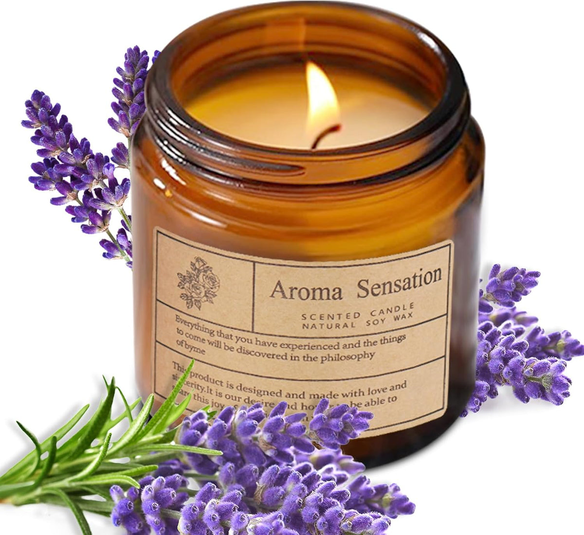 Organic Coconut Vanilla Candles - Non Toxic Soy Candles for Home, Stress Relief & Meditation (7oz)