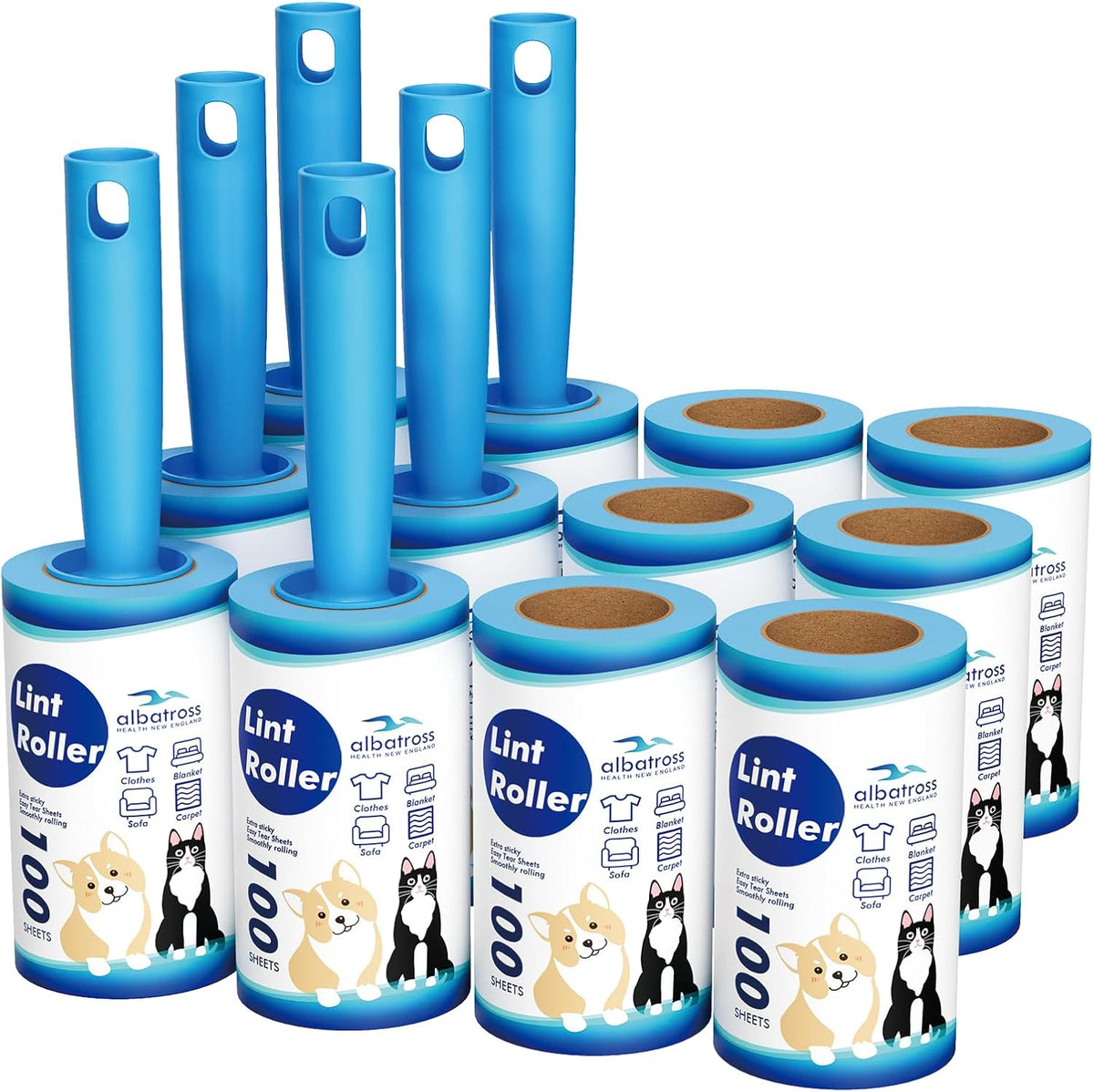 Large Lint Roller for Furniture, 9.45'' Rollers for Floor, 360 Sheets