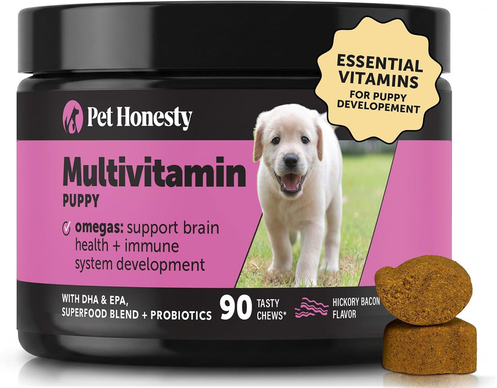 10-in-1 Dog Multivitamin Supplement with Glucosamine & Probiotics - Hip & Joint Support, Digestive Health, Immune Support, Heart & Skin - All-in-One Daily Vitamins & Omega-3s for Dogs, Chicken, 90 Ct