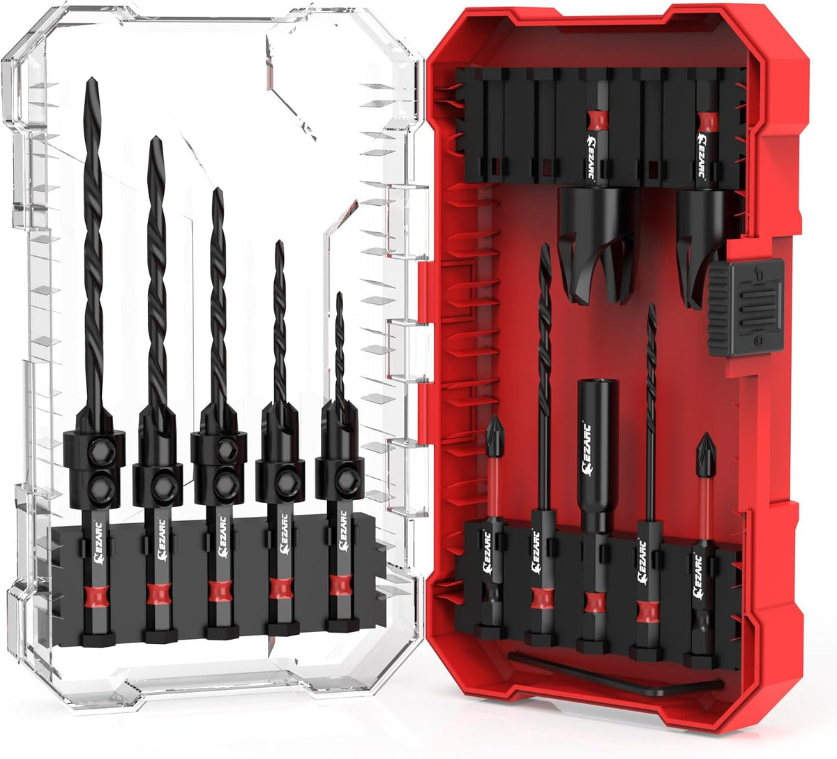 EZARC Countersink Drill Bit Set, 15PCS Tapered Bits with Plug Cutters
