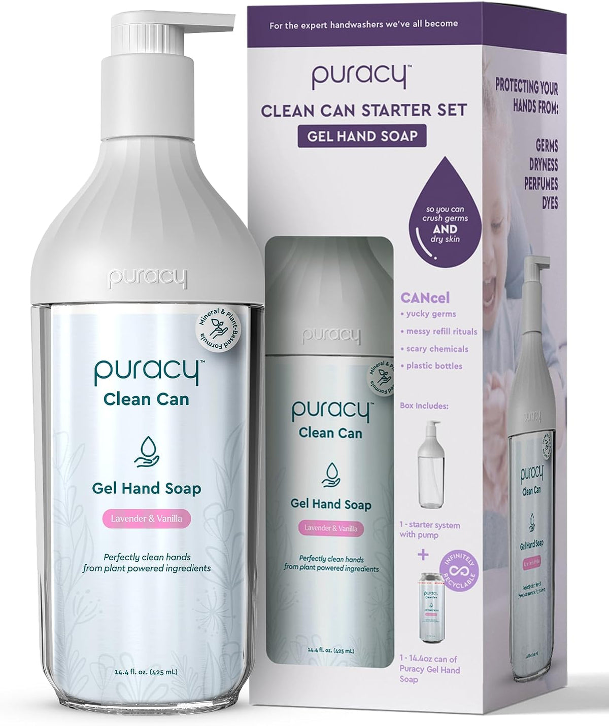 Puracy Organic Hand Soap, Professional Hand Washers We've All Become, Moisturizing Natural Gel Hand Wash Soap, Liquid Hand Soap Refills for Soft Skin (Refill Lavender & Vanilla, 48 Ounce)