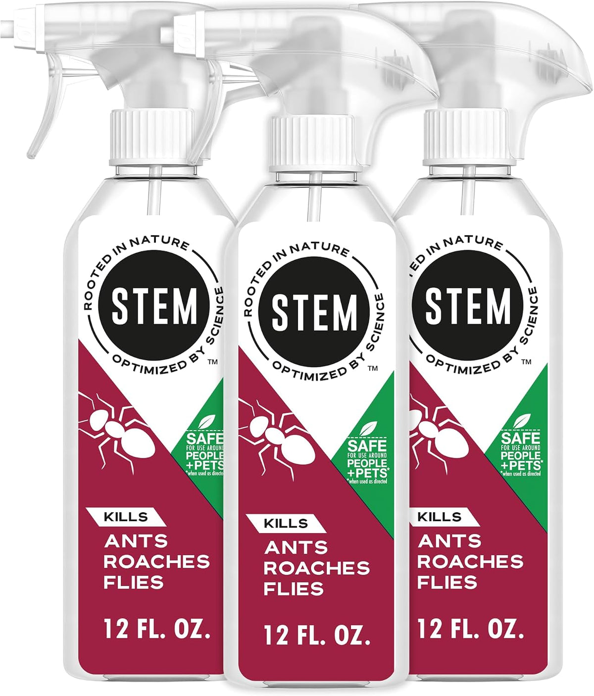 STEM Plant-Based Bug Spray, Ant, Roach, Fly Killer Indoor Outdoor, 12 oz