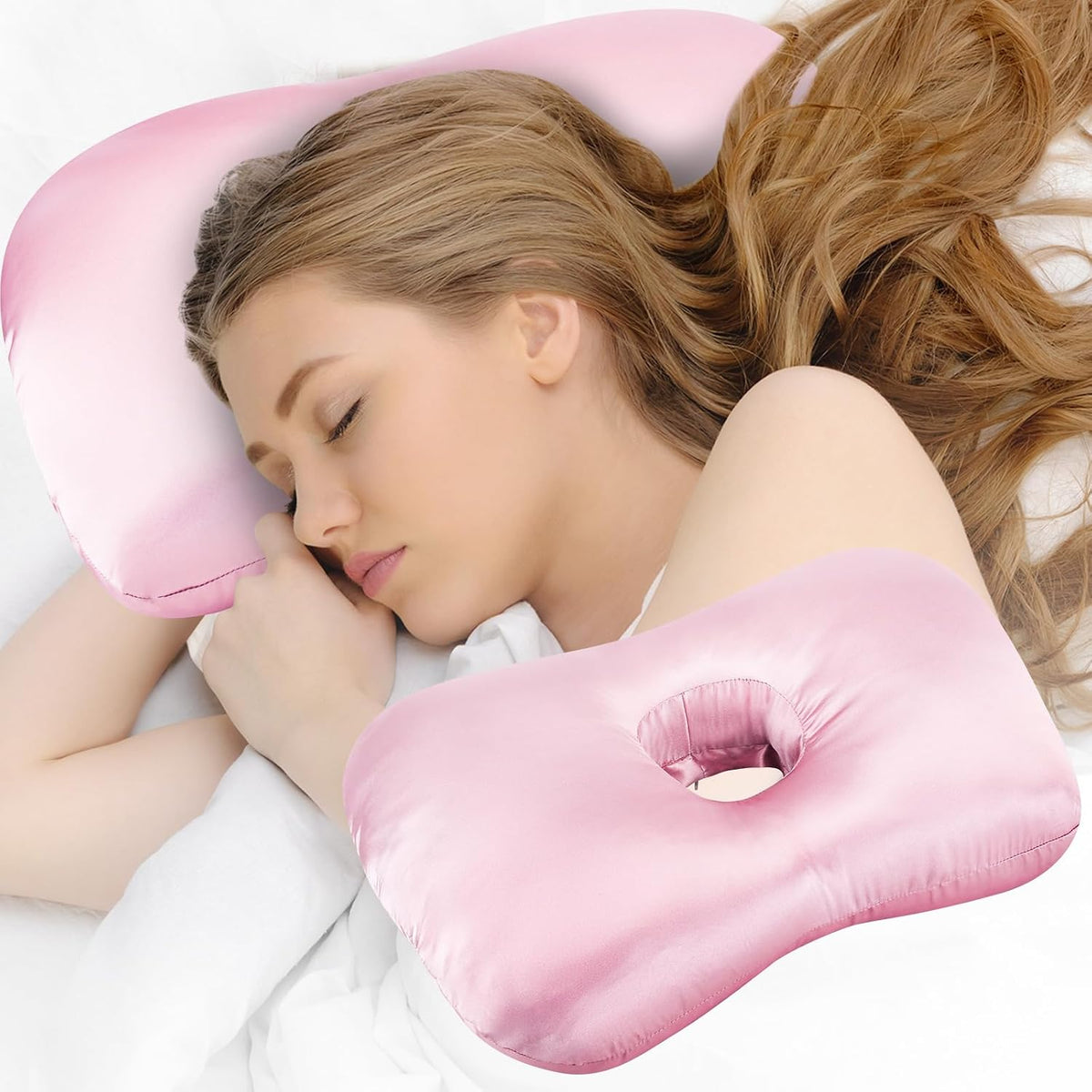 Ear Piercing Pillow, Ear Pillow with Ear Hole for Side Sleepers