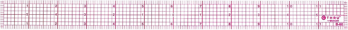 Westcott B-70 8ths Graph Beveled Ruler, 12 in