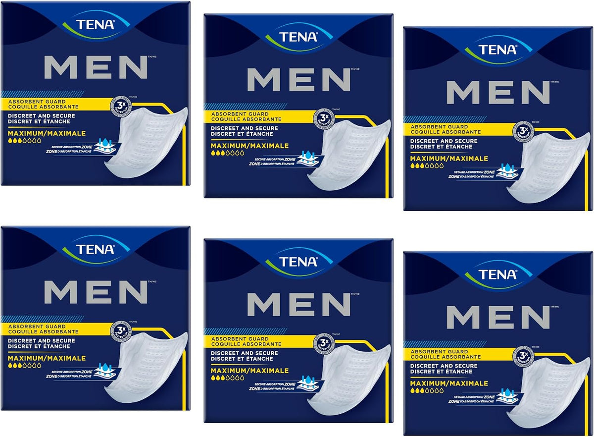 TENA Men Maximum Guards, Incontinence Pads for Men, 144 ct