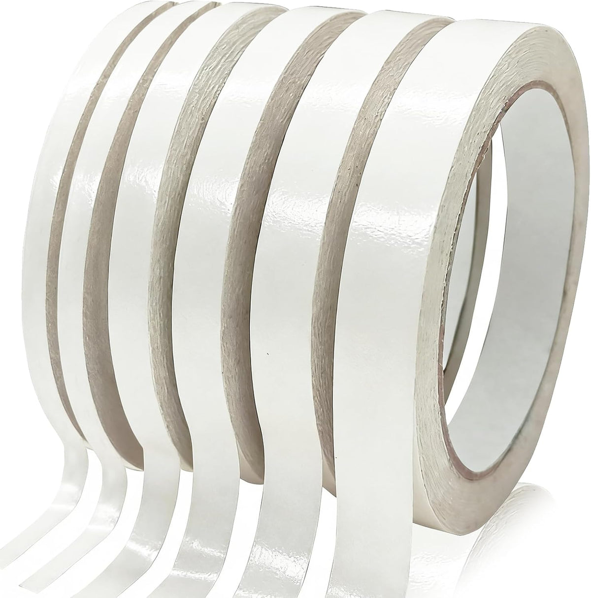 Double Sided Tape for Crafts, Double-Sided Tape for Arts, Scrapbook Supplies, Photography, Gifts Box, Scrapbooking, Card Making, Paper Backing, Tear-by-Hand, 6 Roll Heavy Duty Multi-Size Adhesive Tape