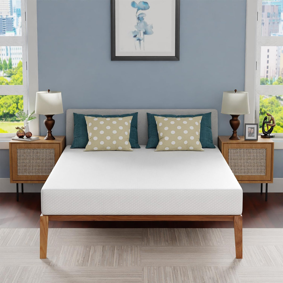 FDW | 8 Inch Twin Mattress | Medium Firm | Gel Memory Foam | White