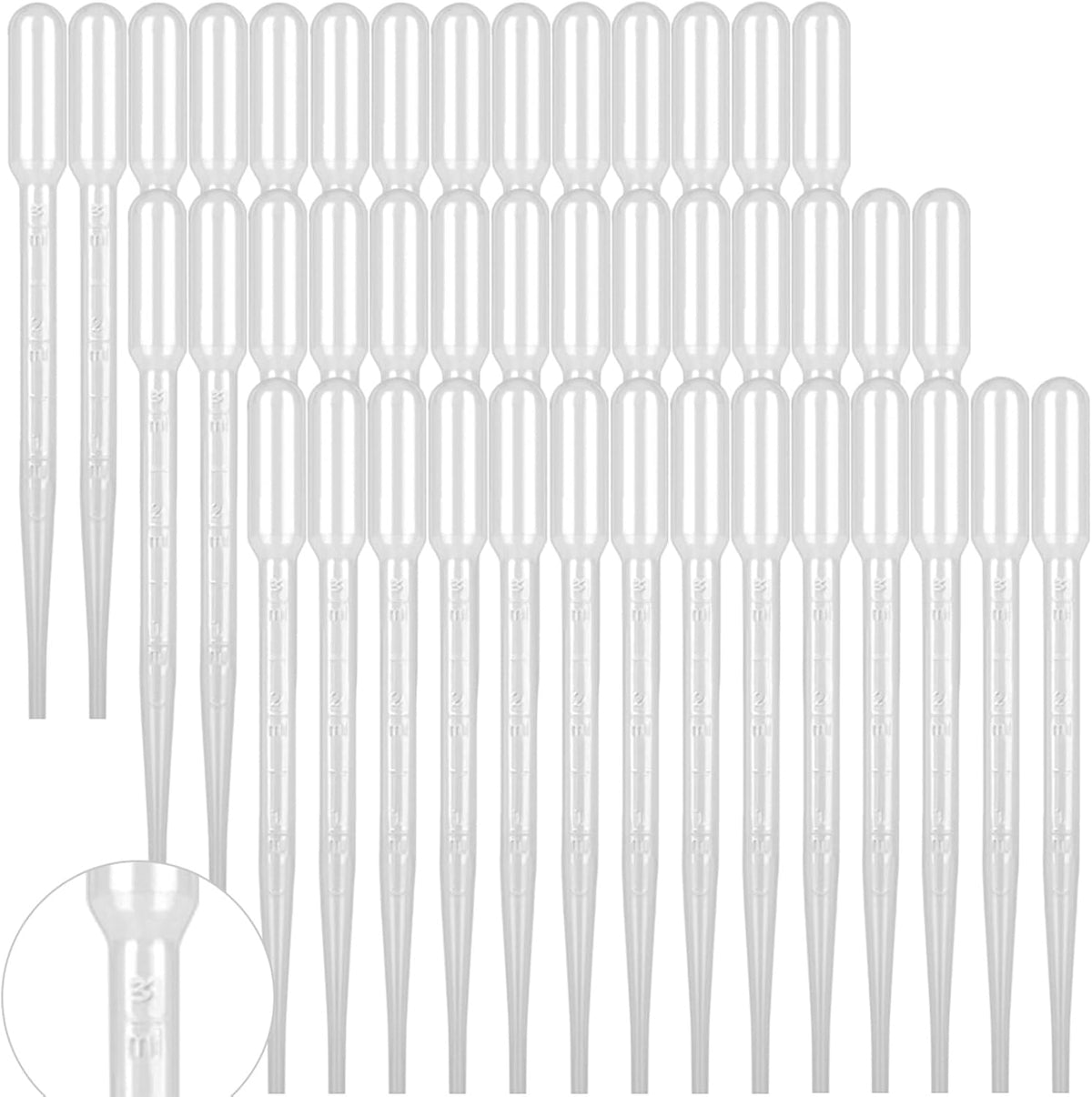 moveland 100 PCS 3ML Dropper Pipettes Essential Oil Transfer for Crafting