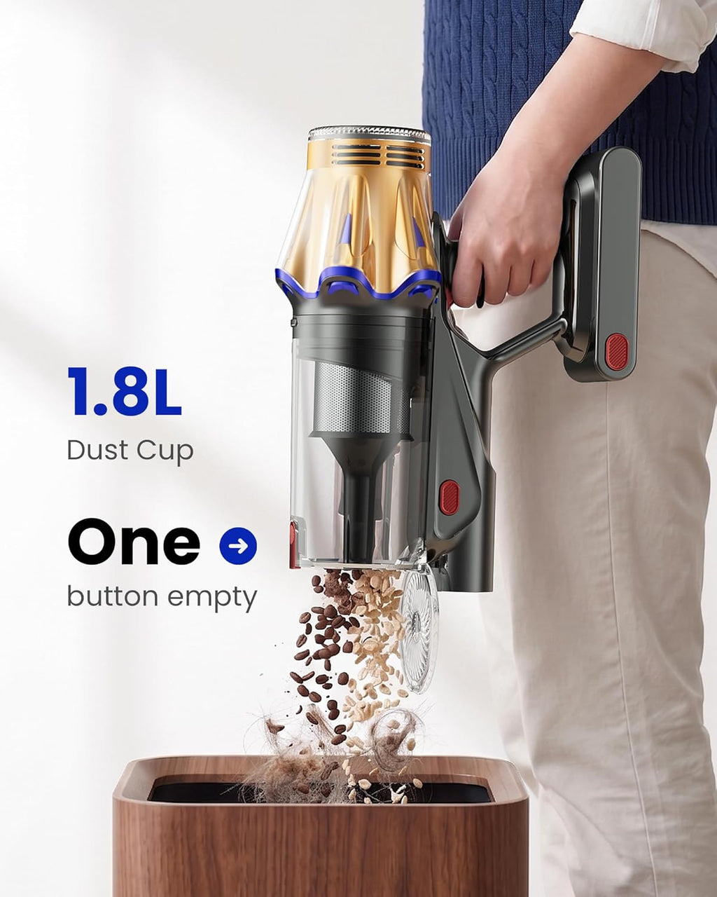 Cordless Vacuum Cleaner, Upgraded 650W 60KPA 70Mins Cordless Stick Vacuum Cleaner with Flexible Hose,Self-Standing,Touch Screen, Anti-tangle Wireless Vacumm Cleaners for Home/Pet Hair/Carpets/Floors