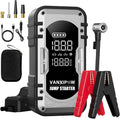 8000A Portable Car Battery Jump Starter with Air Compressor, 150PSI (9.0 L Gas/8.0L Diesel), 12V Jump Box Car Battery with 600 Lm LED Light, with Large LED Display, Power Bank