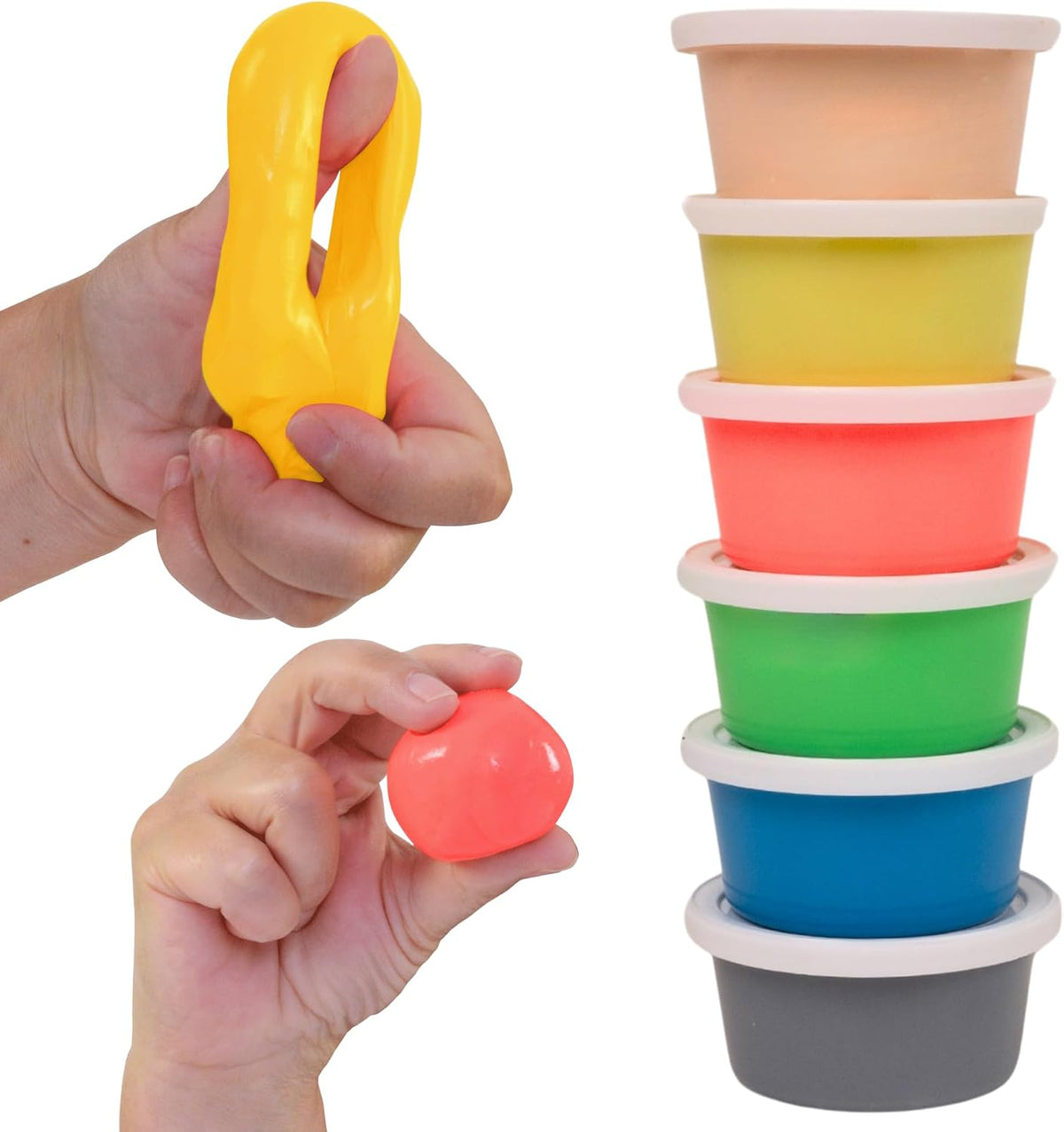 LIFE WORKS Adult Hand Therapy Putty, Grip Exercise, 4-Pack, Silicone