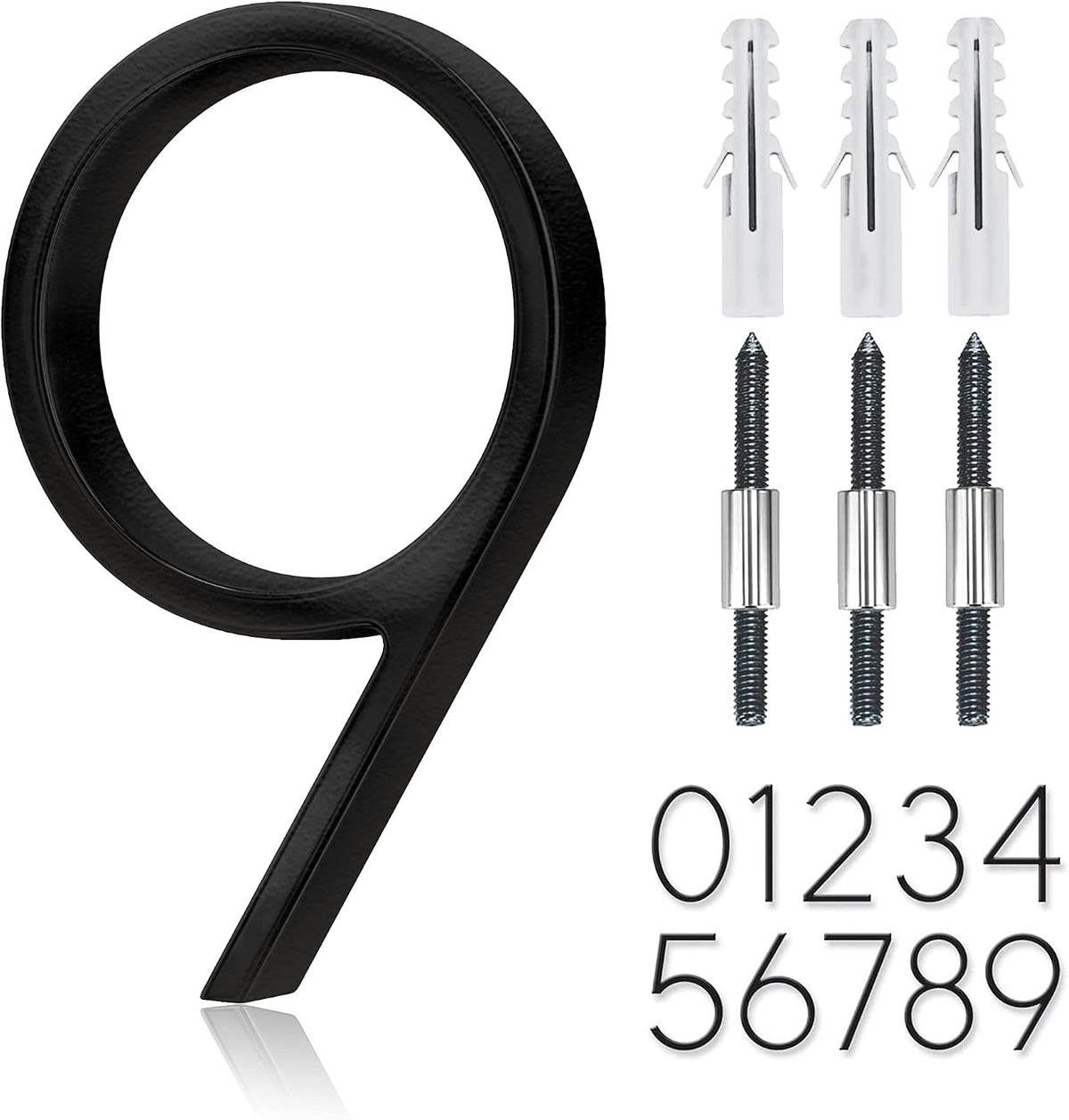5" Stainless Steel Floating House Number, Metal Modern House Numbers (1)