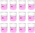 Upgrated 6 Size Low Form Glass Beaker Set, 25ml 50ml 100ml 250ml 500ml 1000ml, 3.3 Boro Glass beakers with Printed Graduation, LVA019