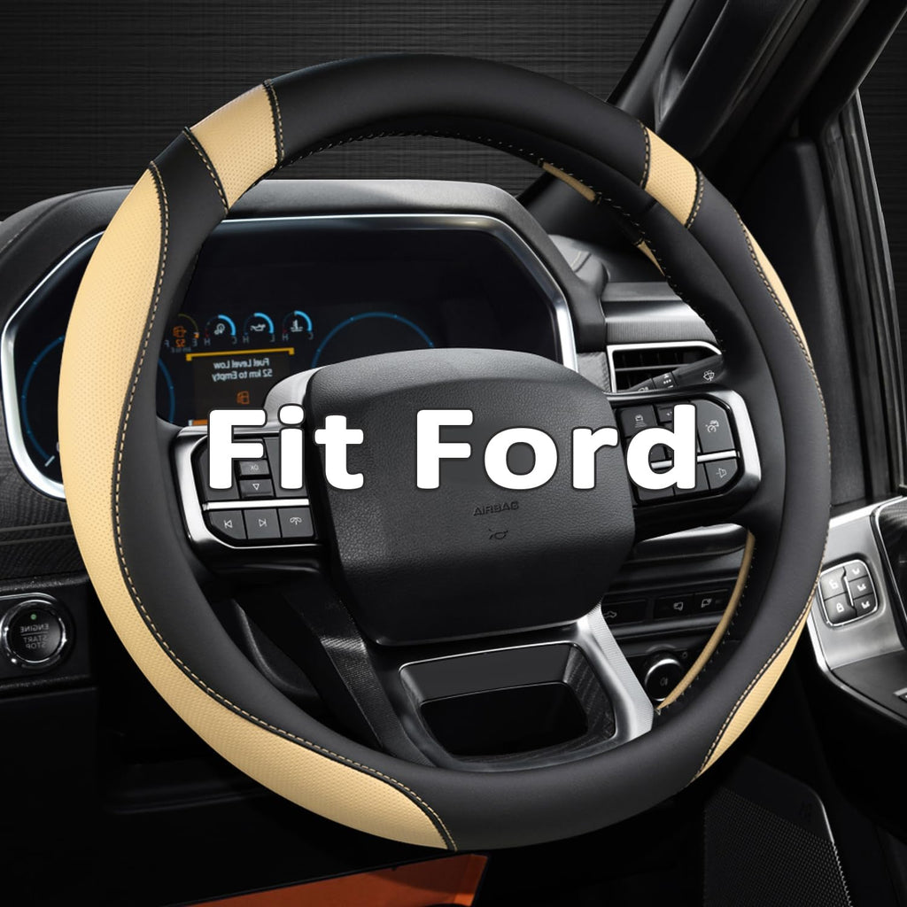 West Llama Customized Auto Car Steering Wheel Cover for Ford F-150, F-250, F-350, Expedition (Black)